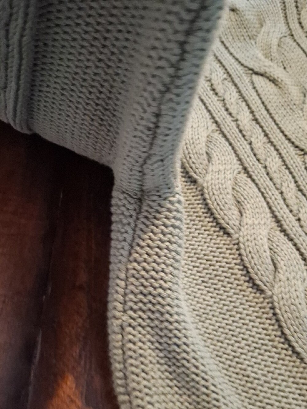 LL Bean Cable-Knit Turtleneck Sweater - Bay Leaf - Picture 13 of 16